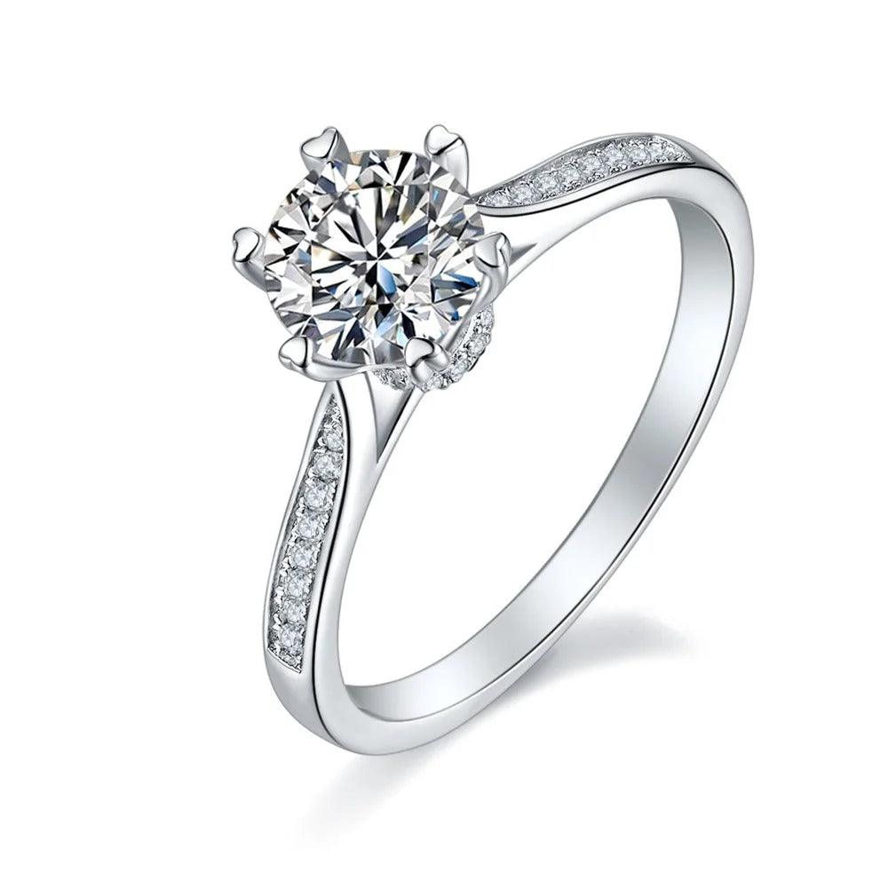 1 Carat Moissanite Engagement Ring 925 Sterling Silver Round Cut M583