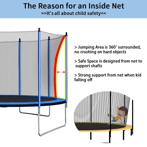 10ft Outdoor Trampoline with Enclosure and Basketball Hoop M90962