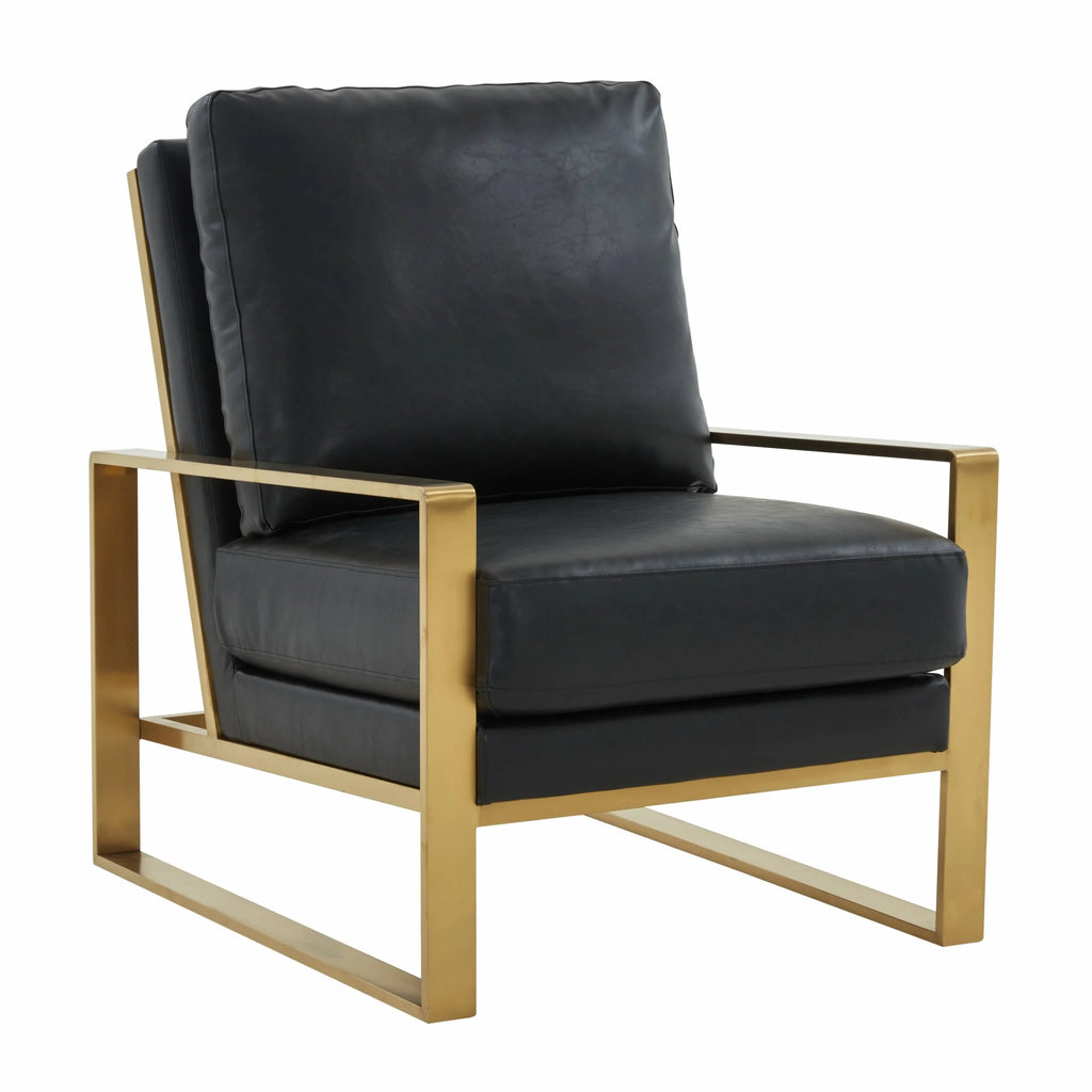 Black Leather 3-Piece Living Room Set with Octagonal Coffee Table Y867791