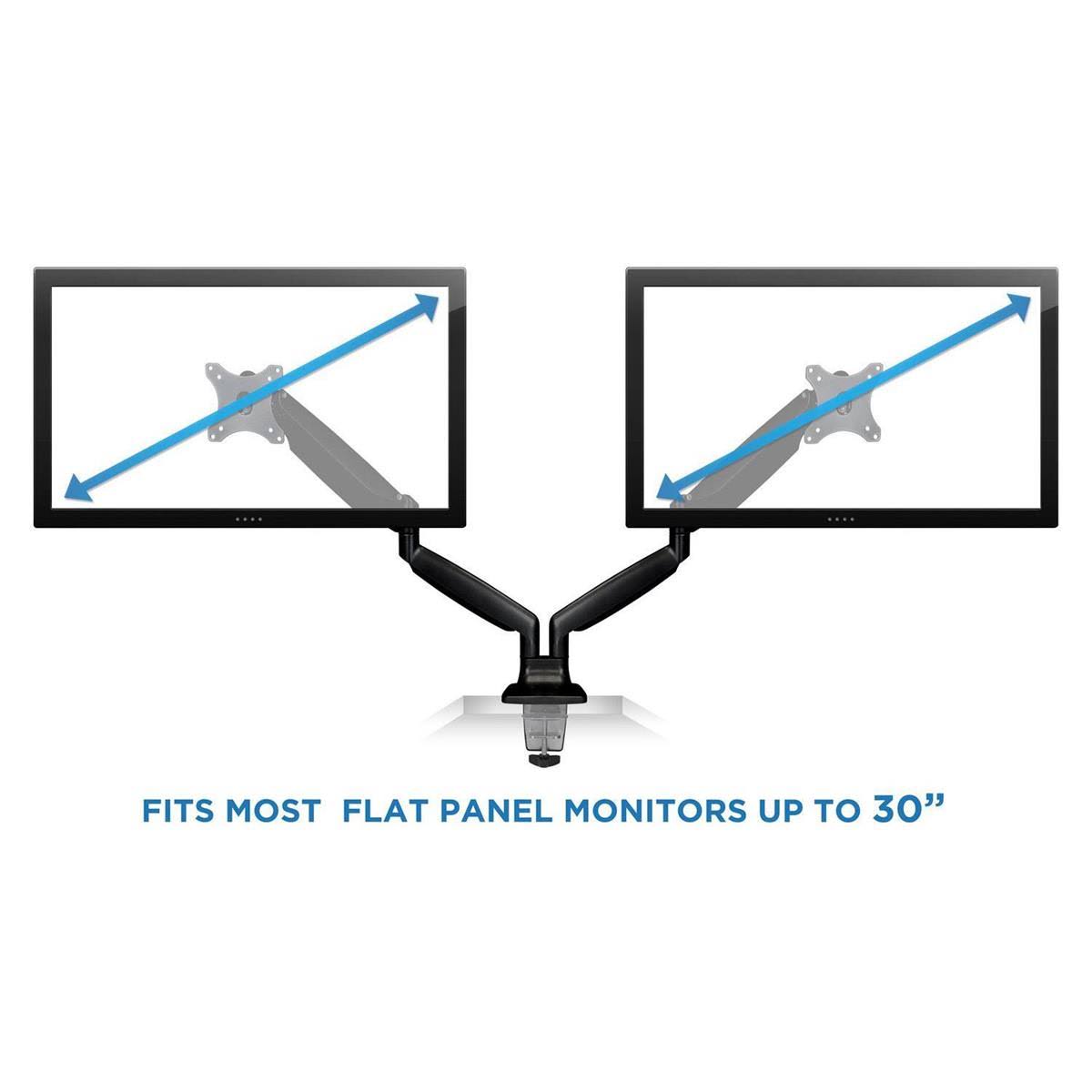 Black Adjustable Gas Spring Desk Mount for Dual Monitor P132806