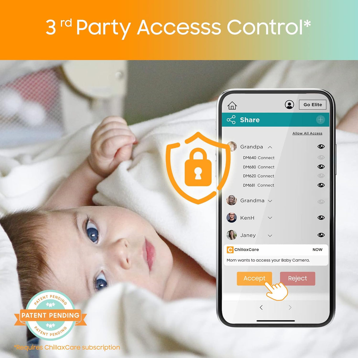 Baby Monitor with Camera & Control Unit, 4.3 Screen, 1080p Full HD, Night Vision U35176