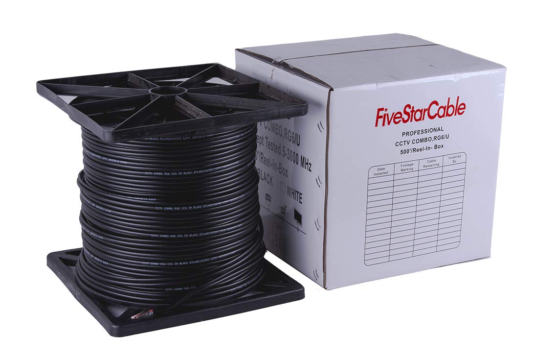 500 ft RG6/U Coaxial CCTV Cable with 18AWG/2 Power K679