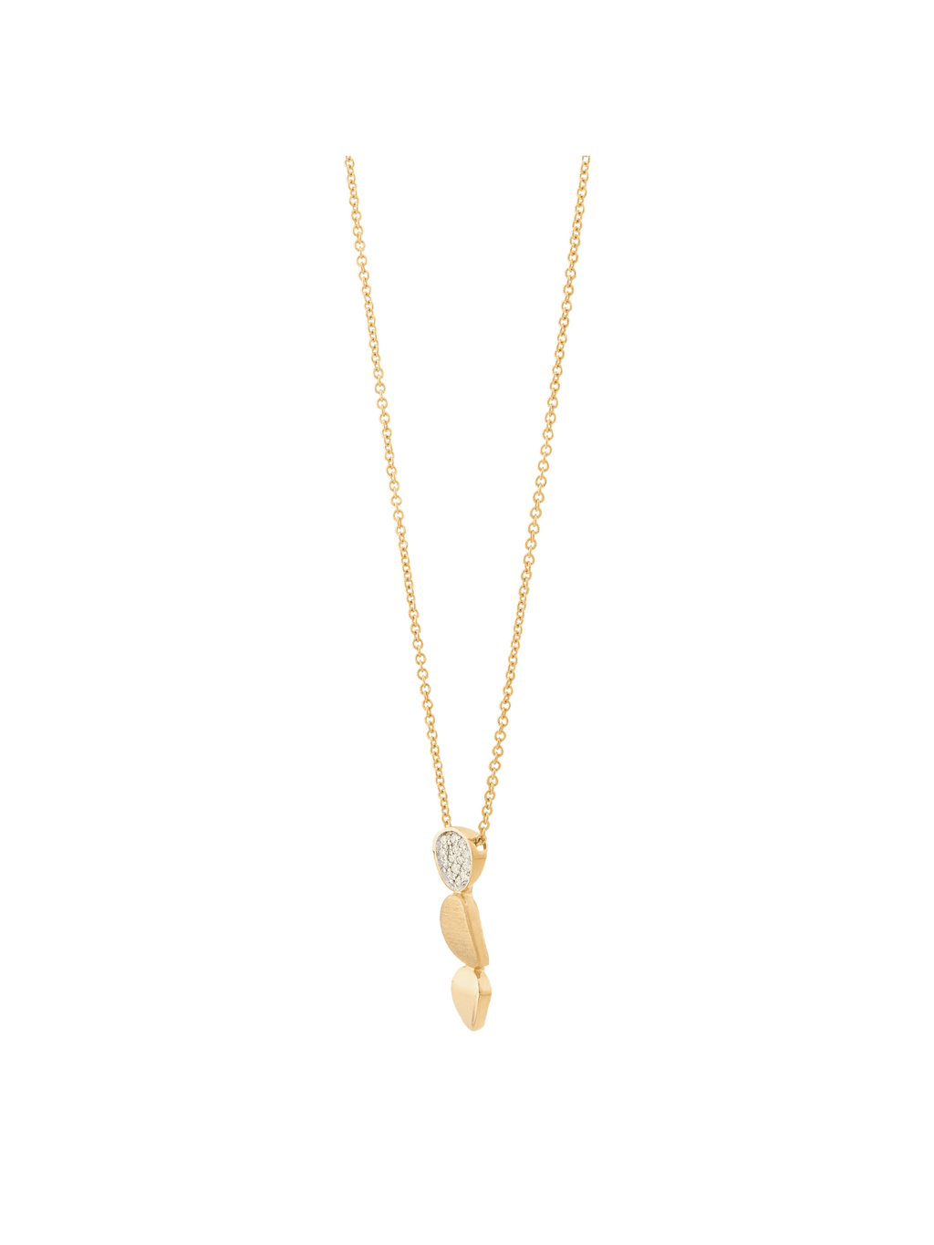 14kt Yellow Gold Diamond Oval Pendant Necklace A954