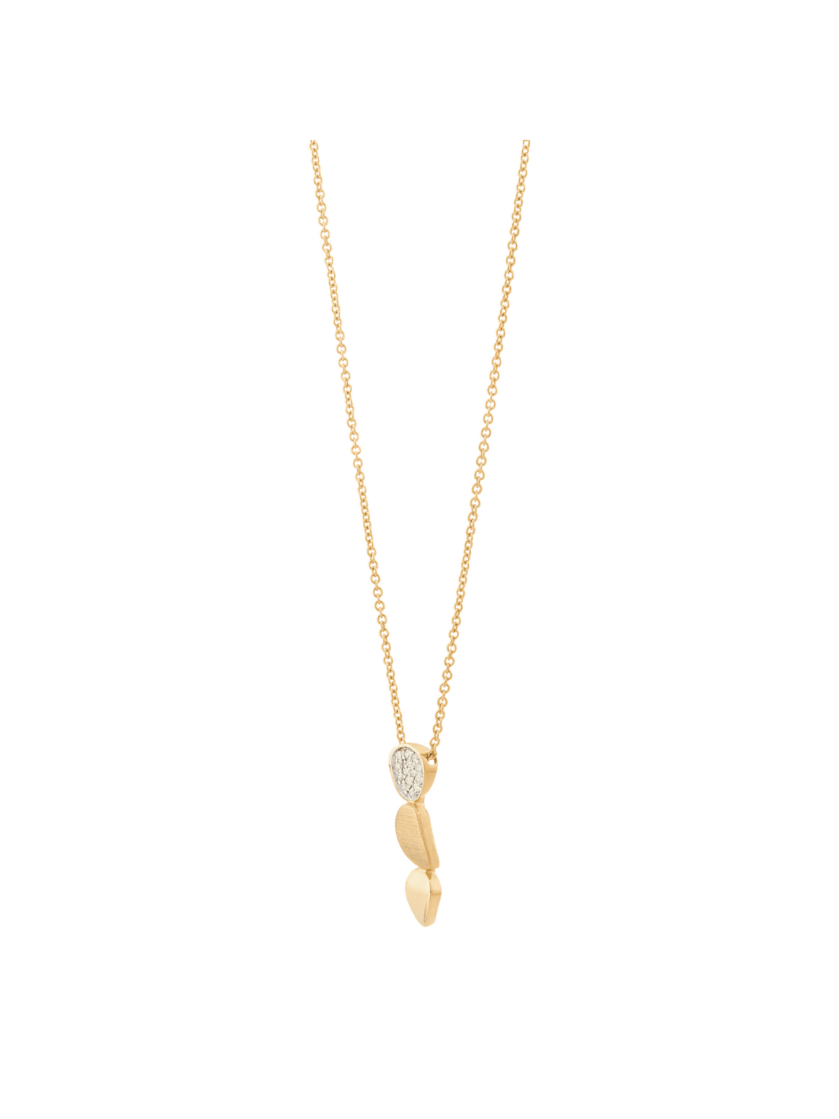 14kt Yellow Gold Diamond Oval Pendant Necklace A954