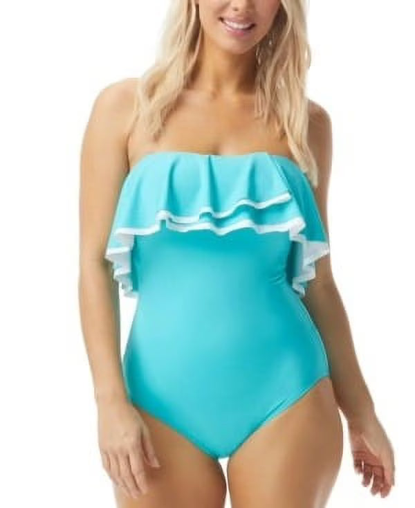 Ruffled Strapless One-Piece Swimsuit K873
