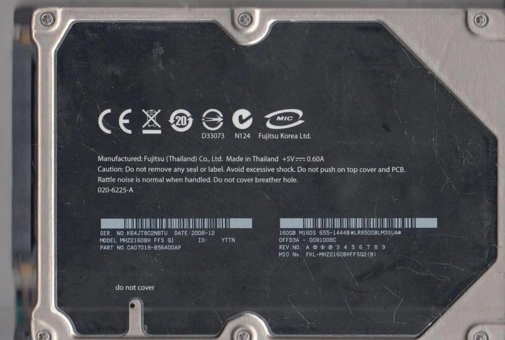 160GB SATA 2.5 Hard Drive A1852