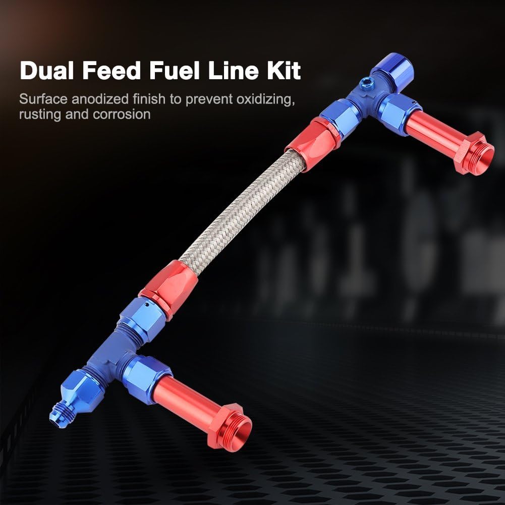 AN8 Braided Dual Feed Fuel Line Kit Pack of 2 X73322