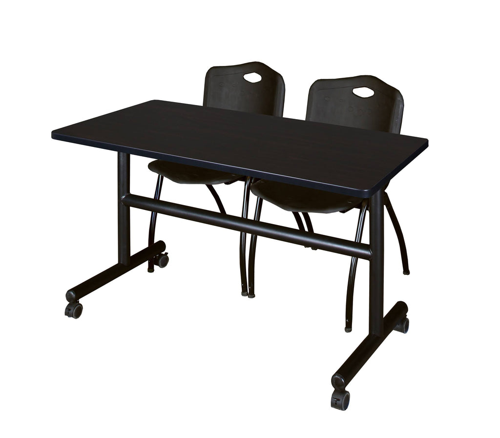 Flip Top Mobile Training Table with 2 Stack Chairs G44359