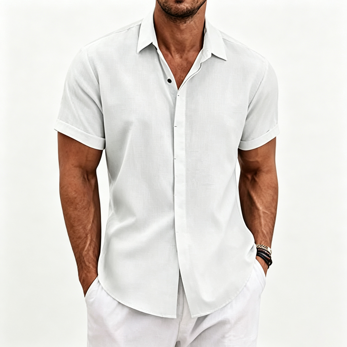 Vacation Loose Linen Short-Sleeve Shirt