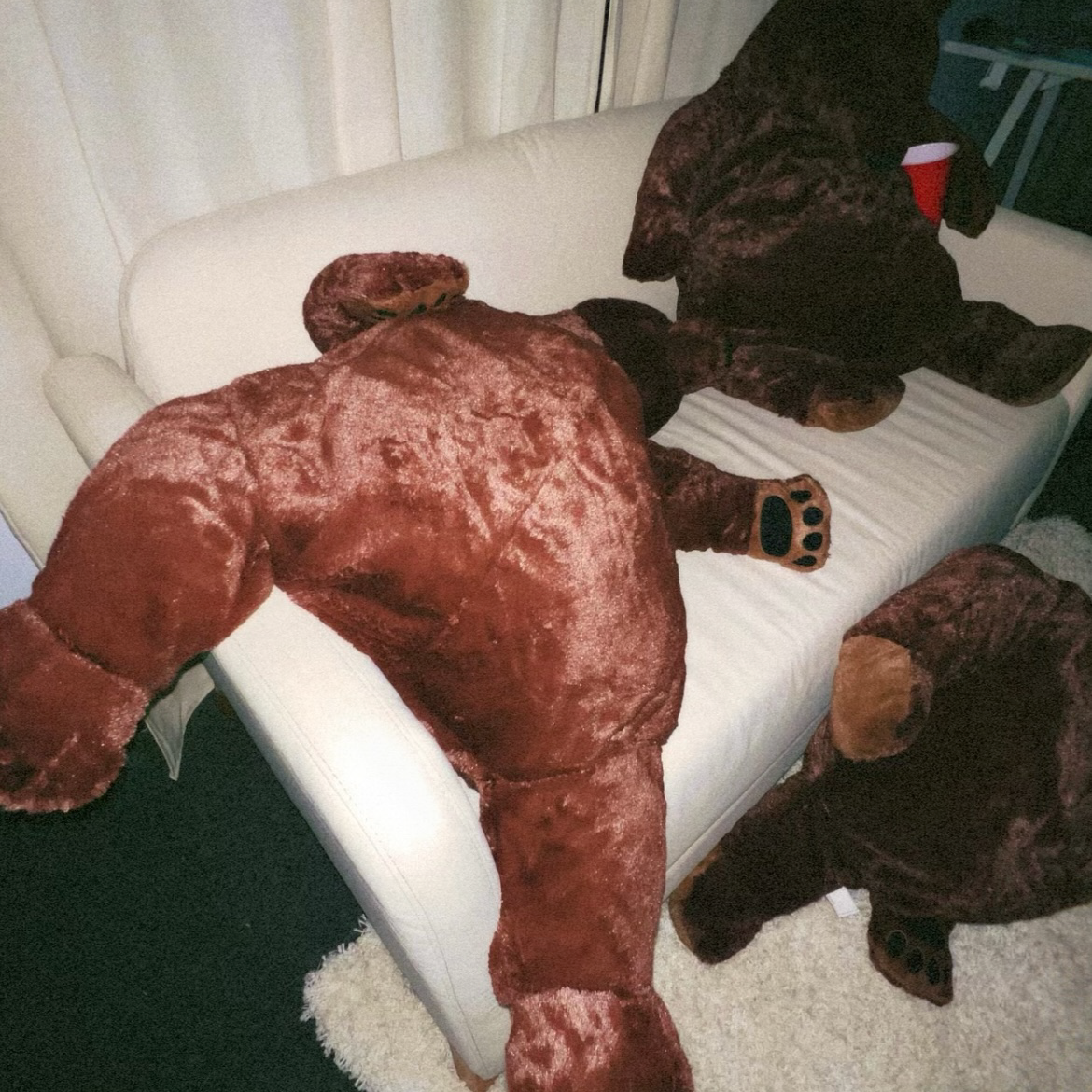 Big Plush Bear Pillow 39.3in Stuffed Animal Toy L47756