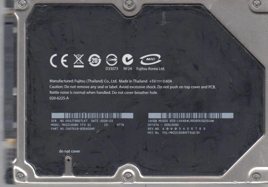 160GB SATA 2.5 Hard Drive A1852
