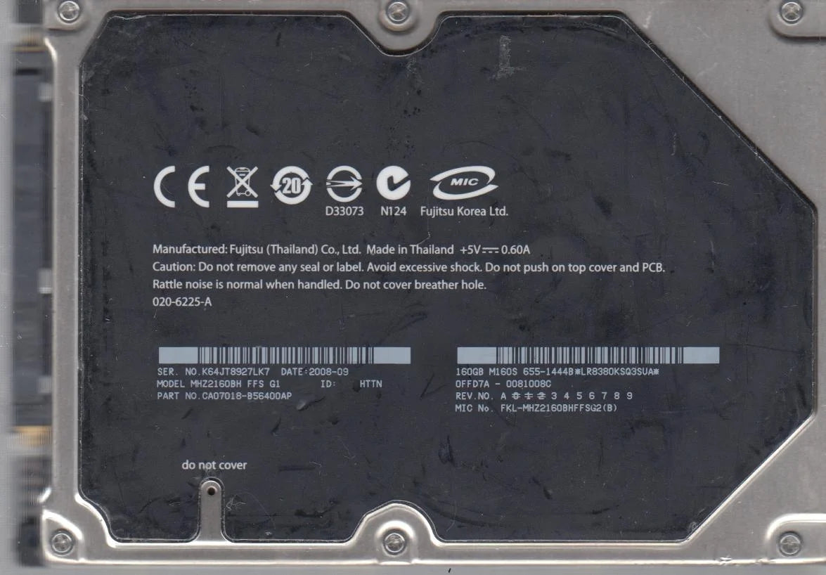 160GB SATA 2.5 Hard Drive A1852