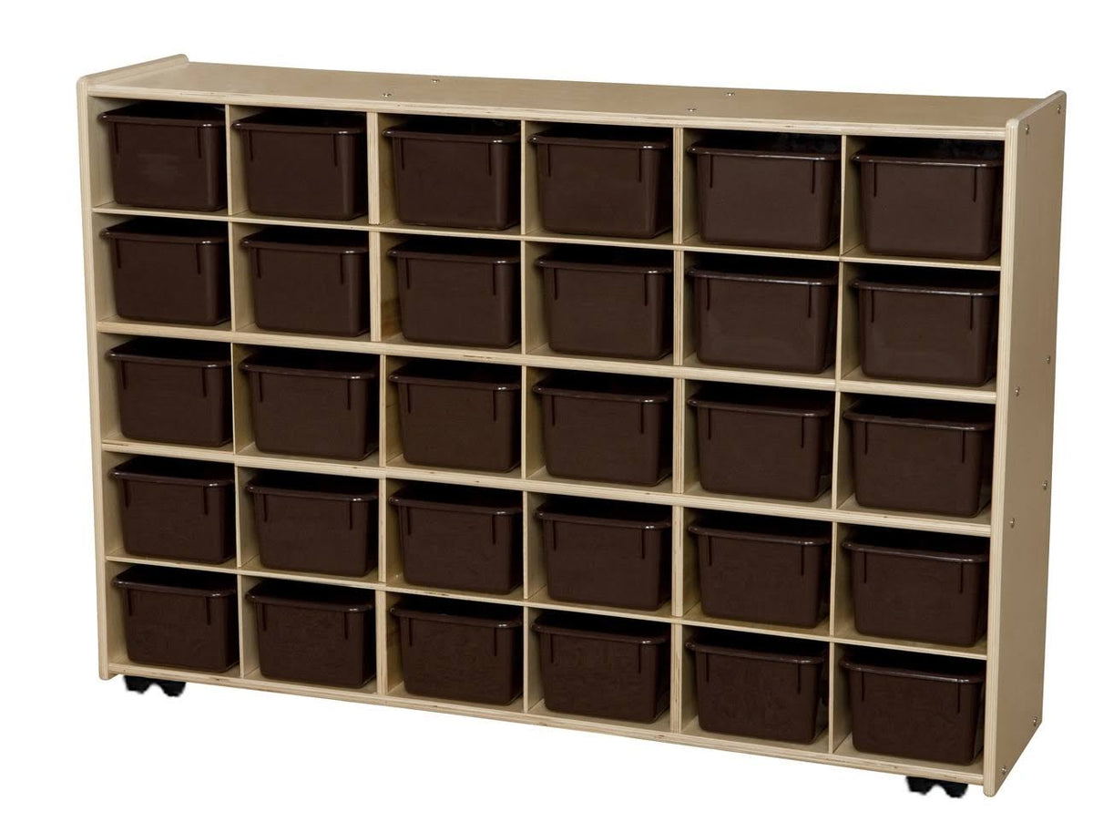 Mobile 30 Tray Storage with Brown Trays K791080
