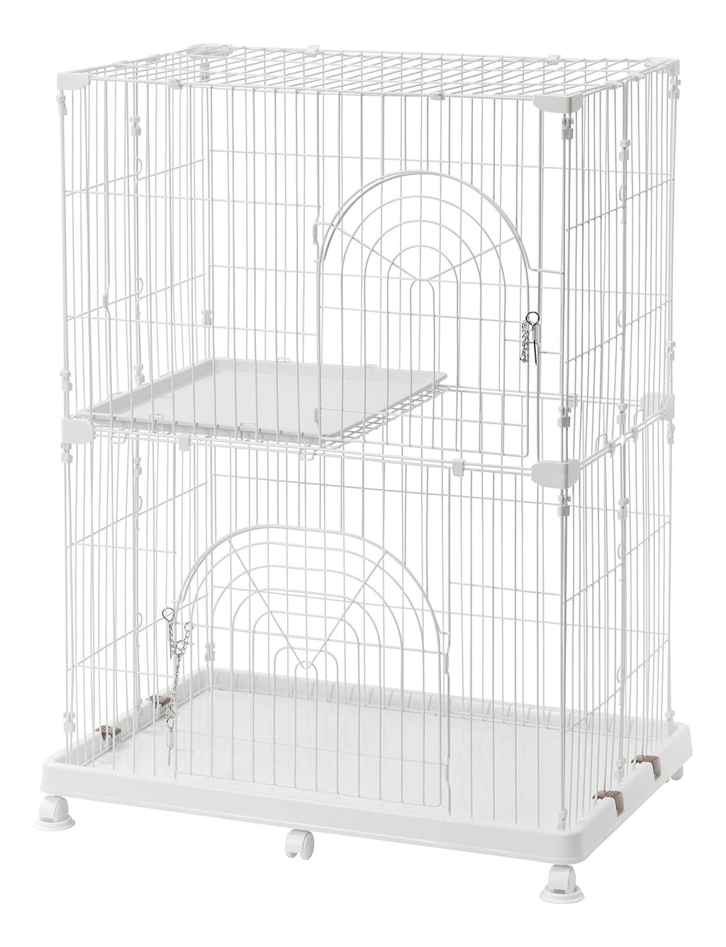 White 2-Tier Wire Cat Cage C426524