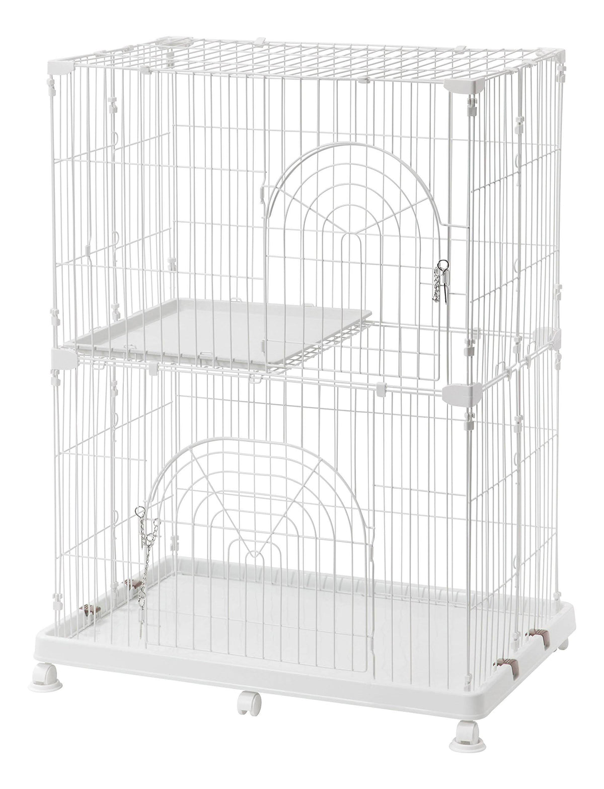 White 2-Tier Wire Cat Cage C426524