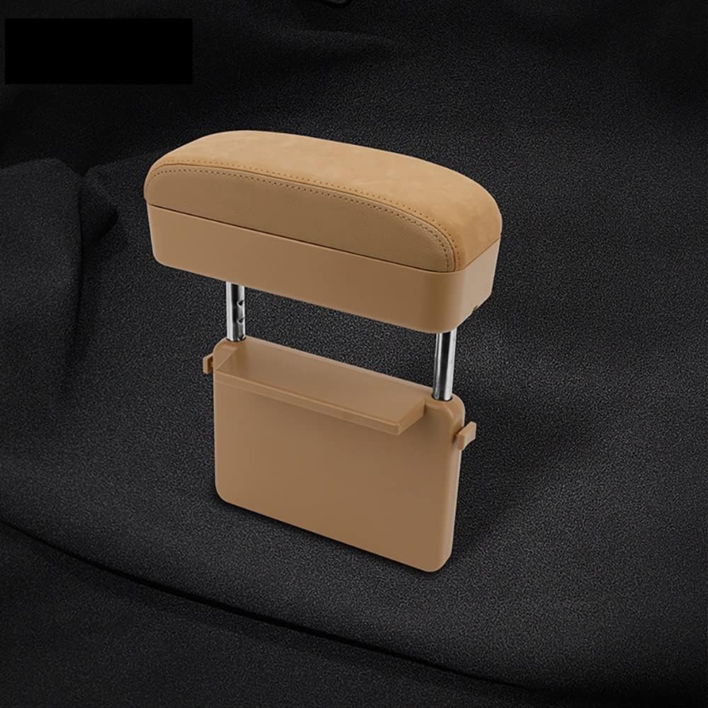 Car Console Armrest Box Height Adjustable Elbow Pad Universal Black Red Pack of 2 A22699