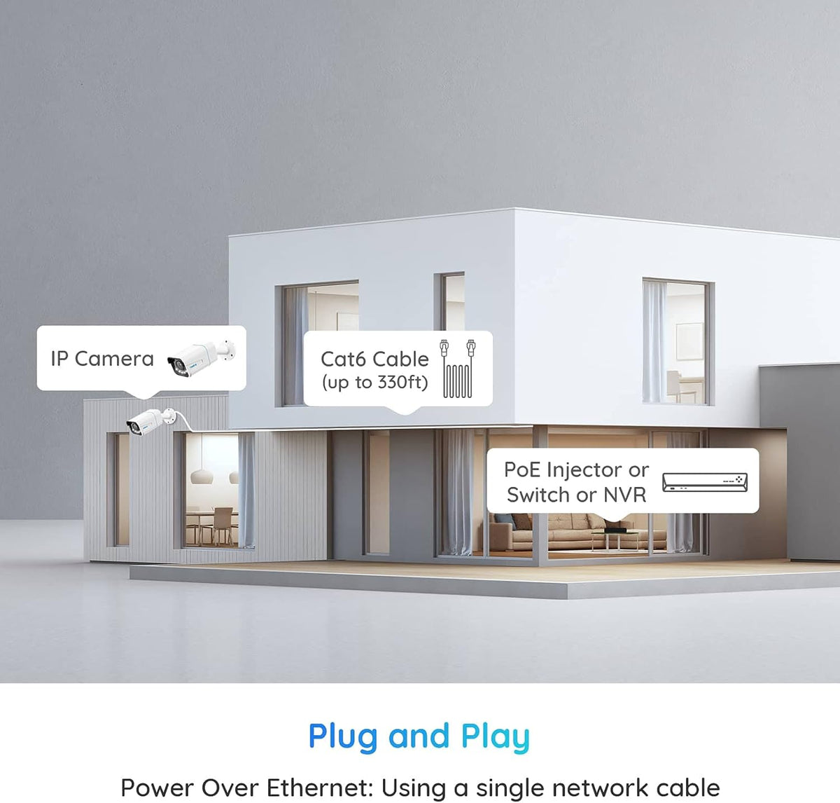 4K IP PoE Security Camera with 5X Optical Zoom and Color Night Vision A1334