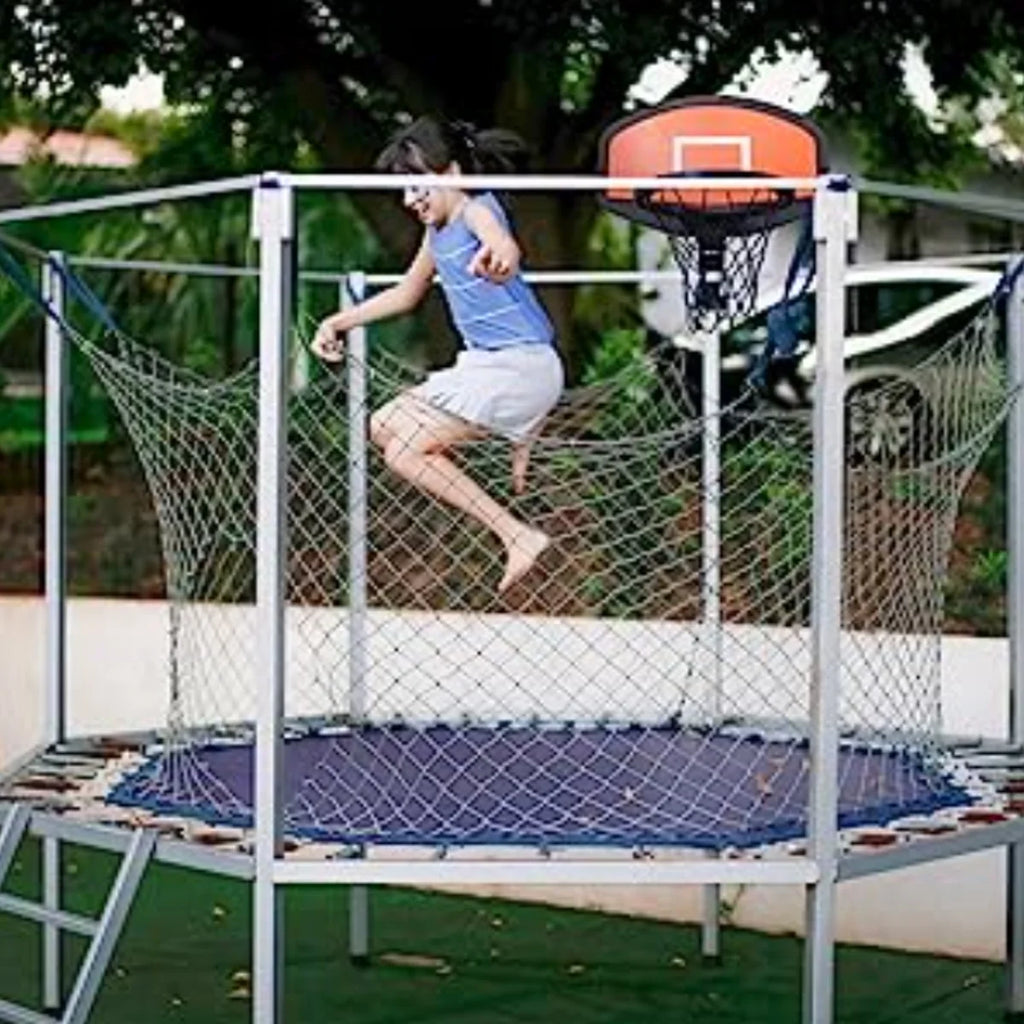 Basketball Hoop for Trampoline Backboard Toy Outdoor Sports Frame Attachment for Curved Pole T729