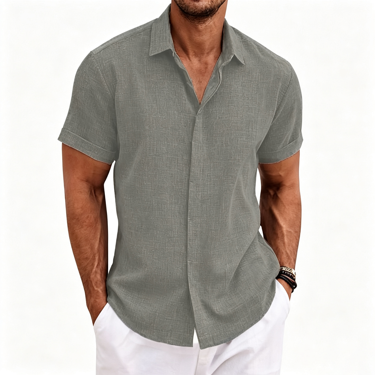 Vacation Loose Linen Short-Sleeve Shirt