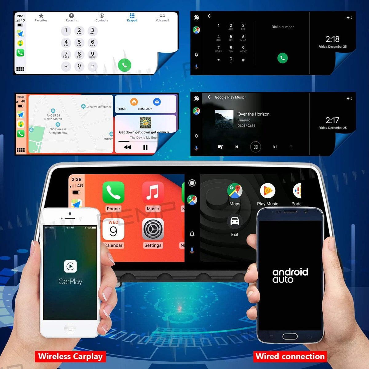 10.25" 1920x720 Android 10 Screen Carplay Multimedia Player S63481