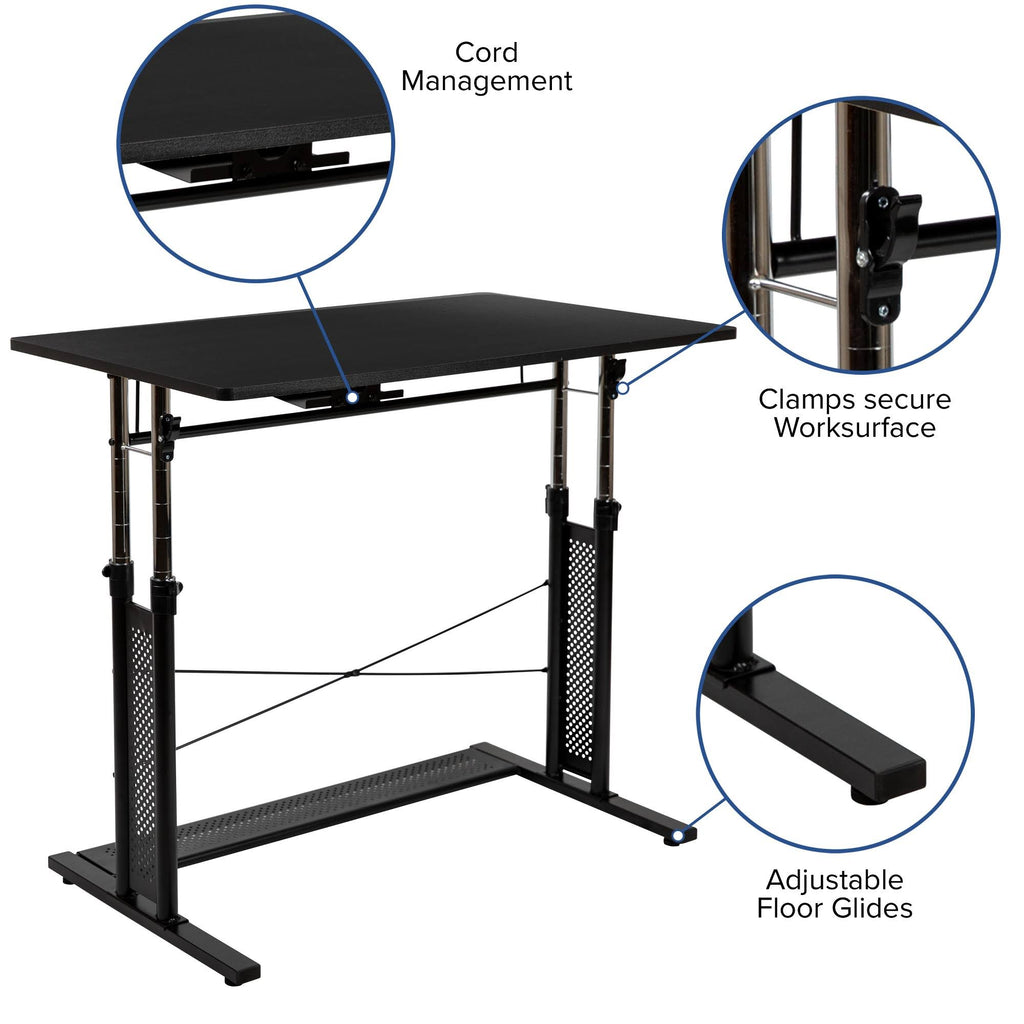 Black Rectangular Sit/Standing Desk U82761