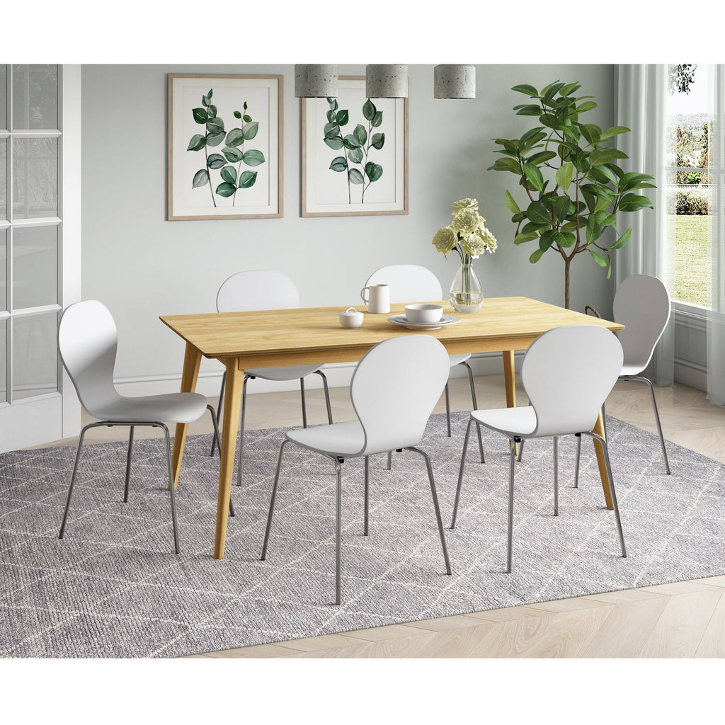 White/Natural Rectangular Dining Table U50615