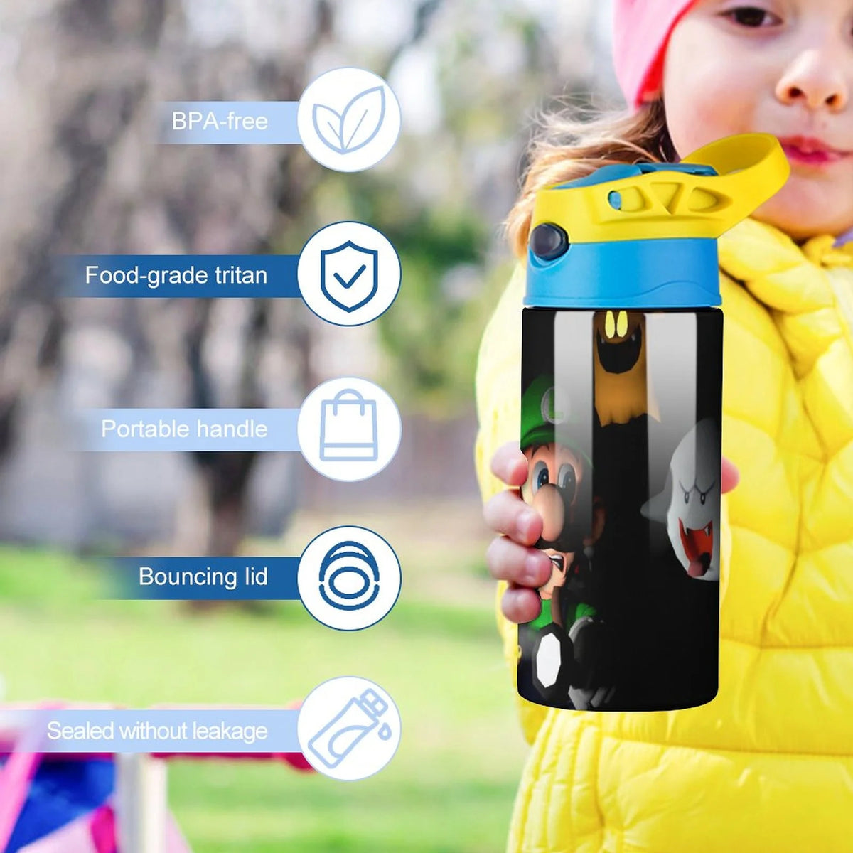 Insulated Stainless Steel Water Bottle with Straw I911