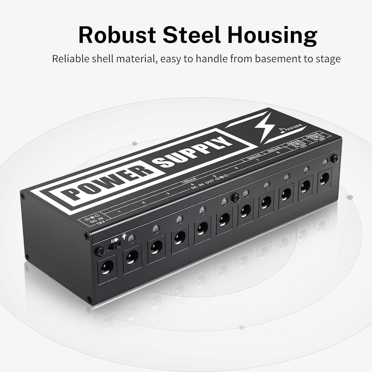 10 Isolated DC Output Guitar Pedal Power Supply D6653