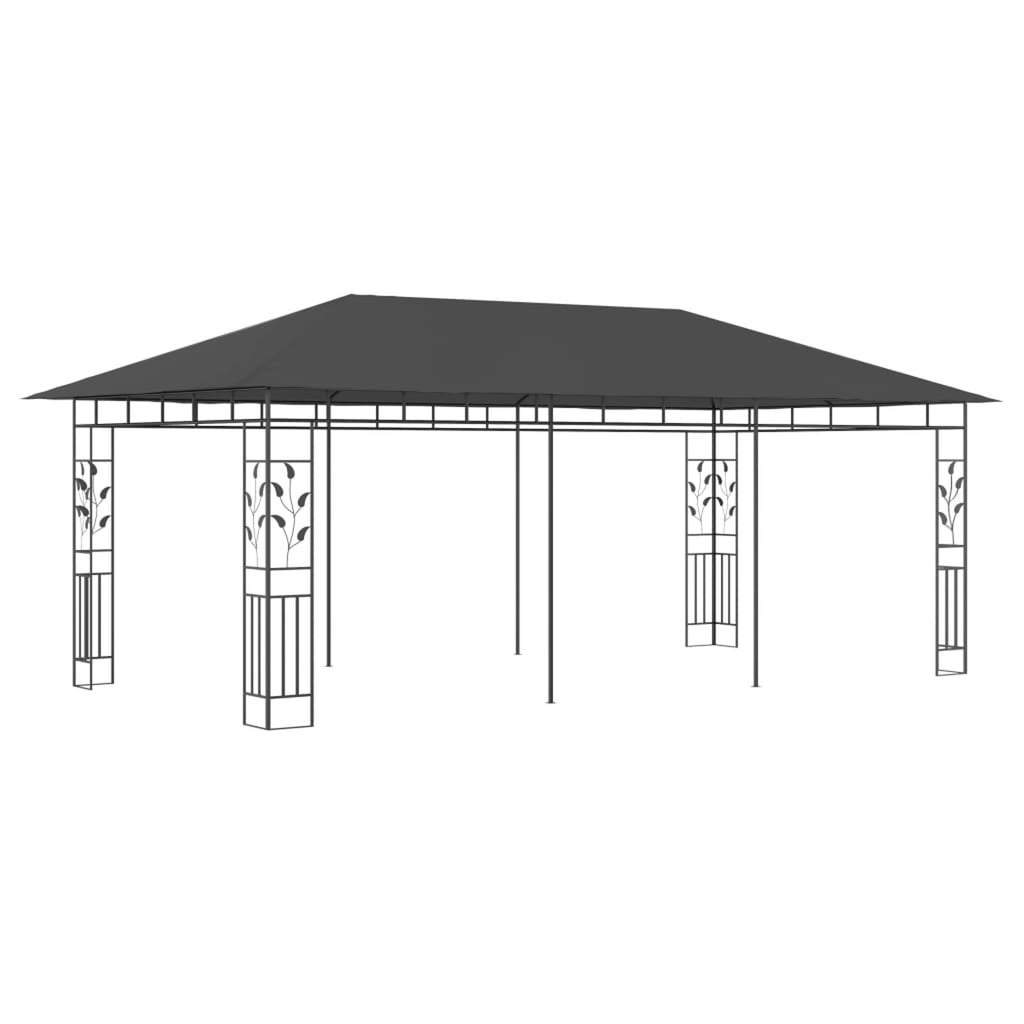 19.7'x9.8'x9' Anthracite Gazebo with Mosquito Net V5872
