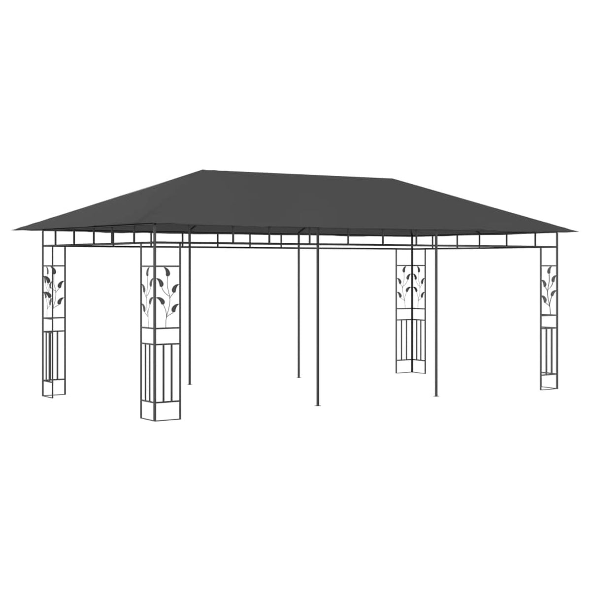 19.7'x9.8'x9' Anthracite Gazebo with Mosquito Net V5872