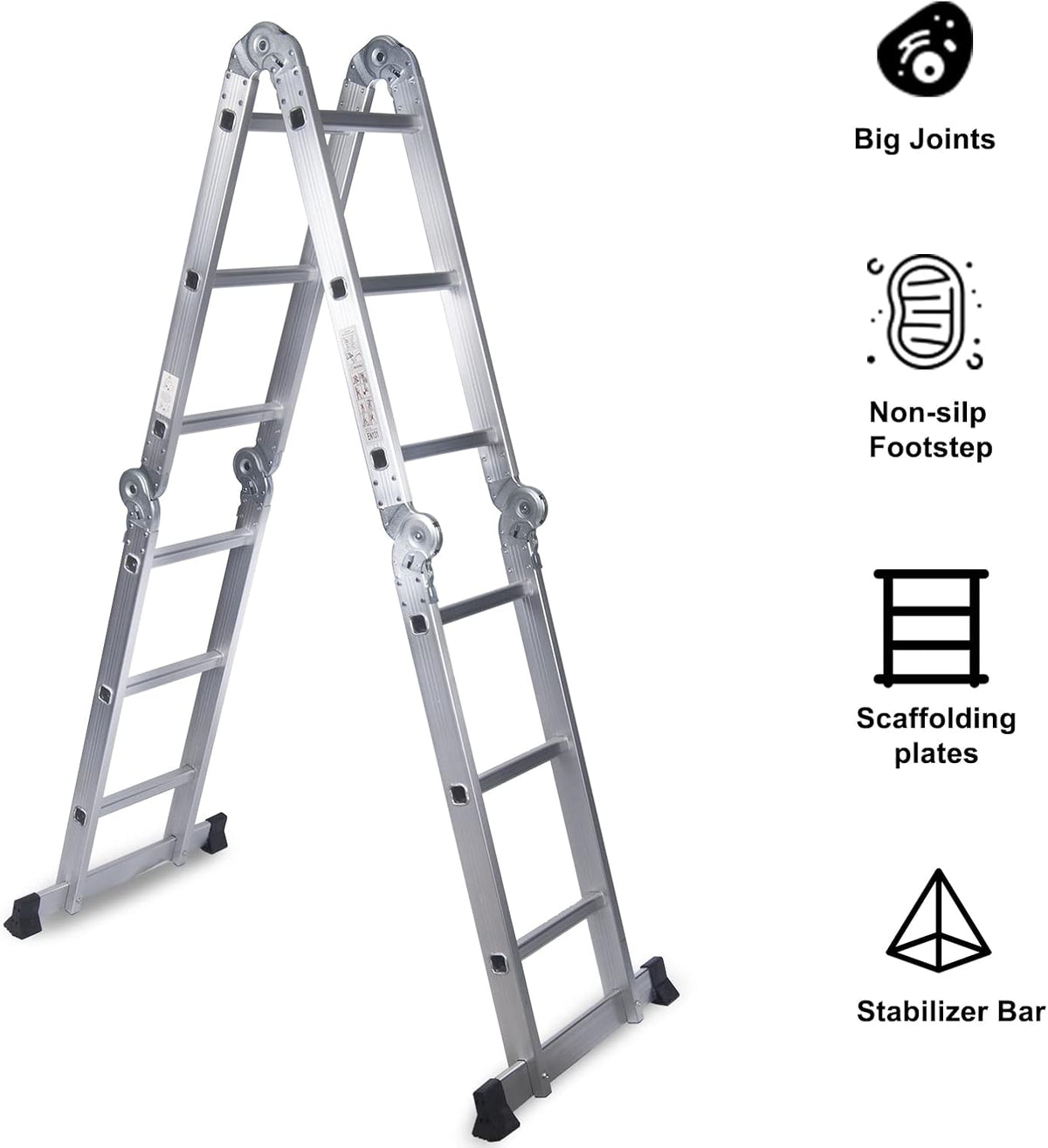 330lb 12.5ft Aluminum Folding Step Ladder T82916
