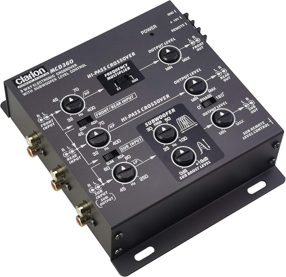 2/3-Way 6-Channel Electronic Crossover with 5-Volt RCA Outputs and Subwoofer Equalizer L5246