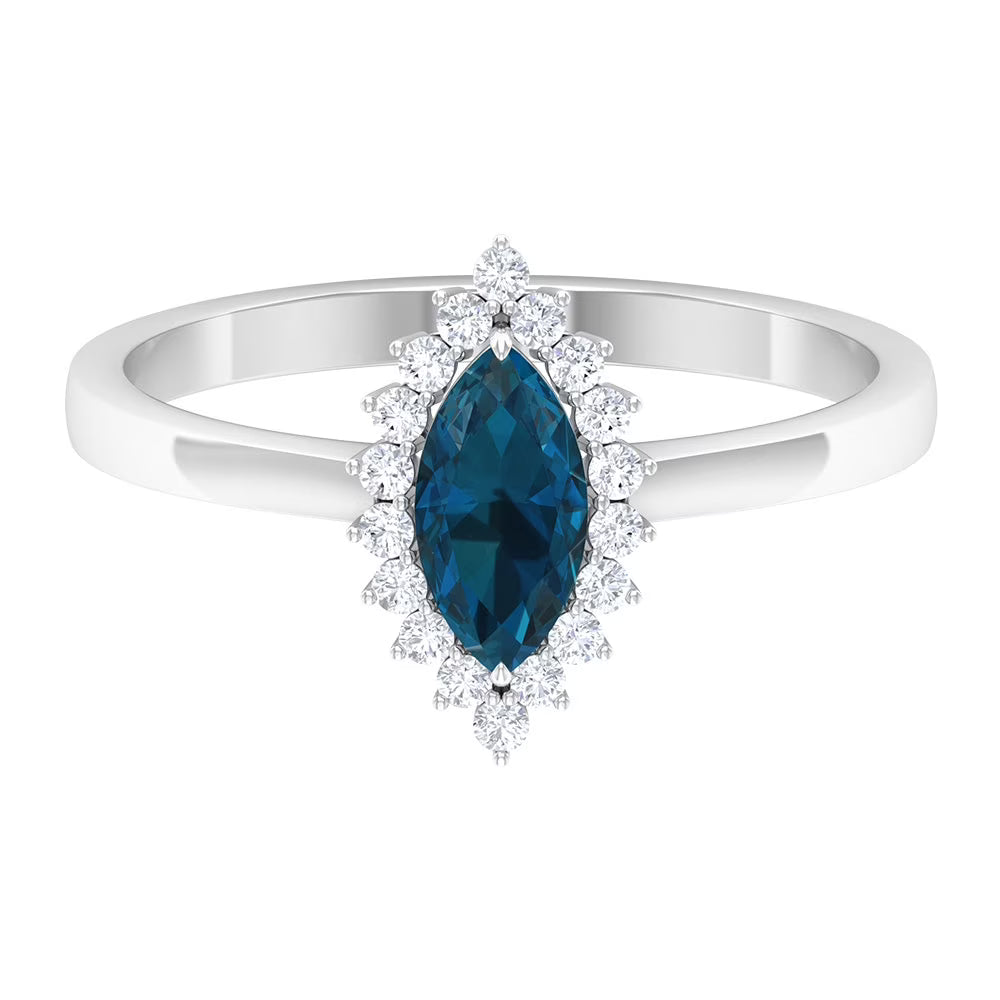 18K White Gold Diamond Halo Engagement Ring F8863