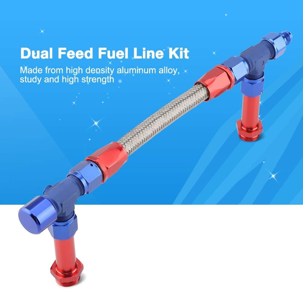 AN8 Braided Dual Feed Fuel Line Kit Pack of 2 X73322
