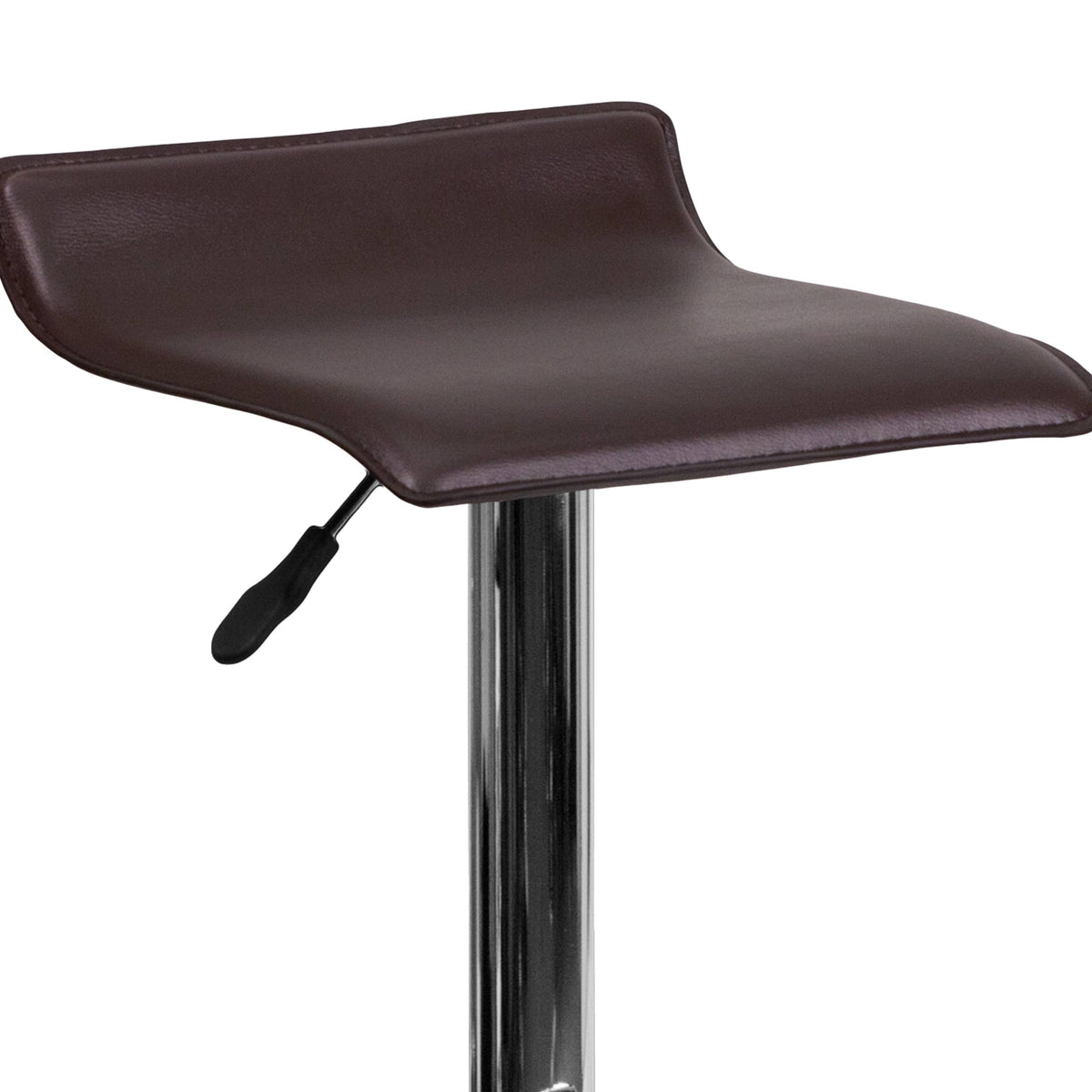 Black Vinyl Adjustable Height Barstool with Chrome Base A67257