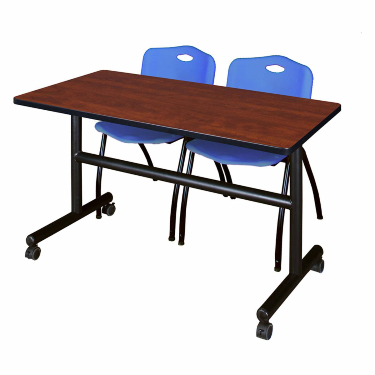 Flip Top Mobile Training Table with 2 Stack Chairs G44359