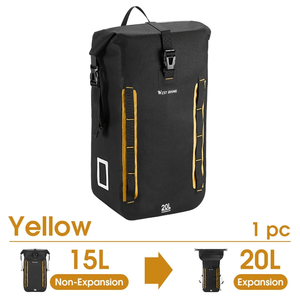 Expandable Bike Rear Seats Bag Large Capacity Rack Trunk Bags I27440