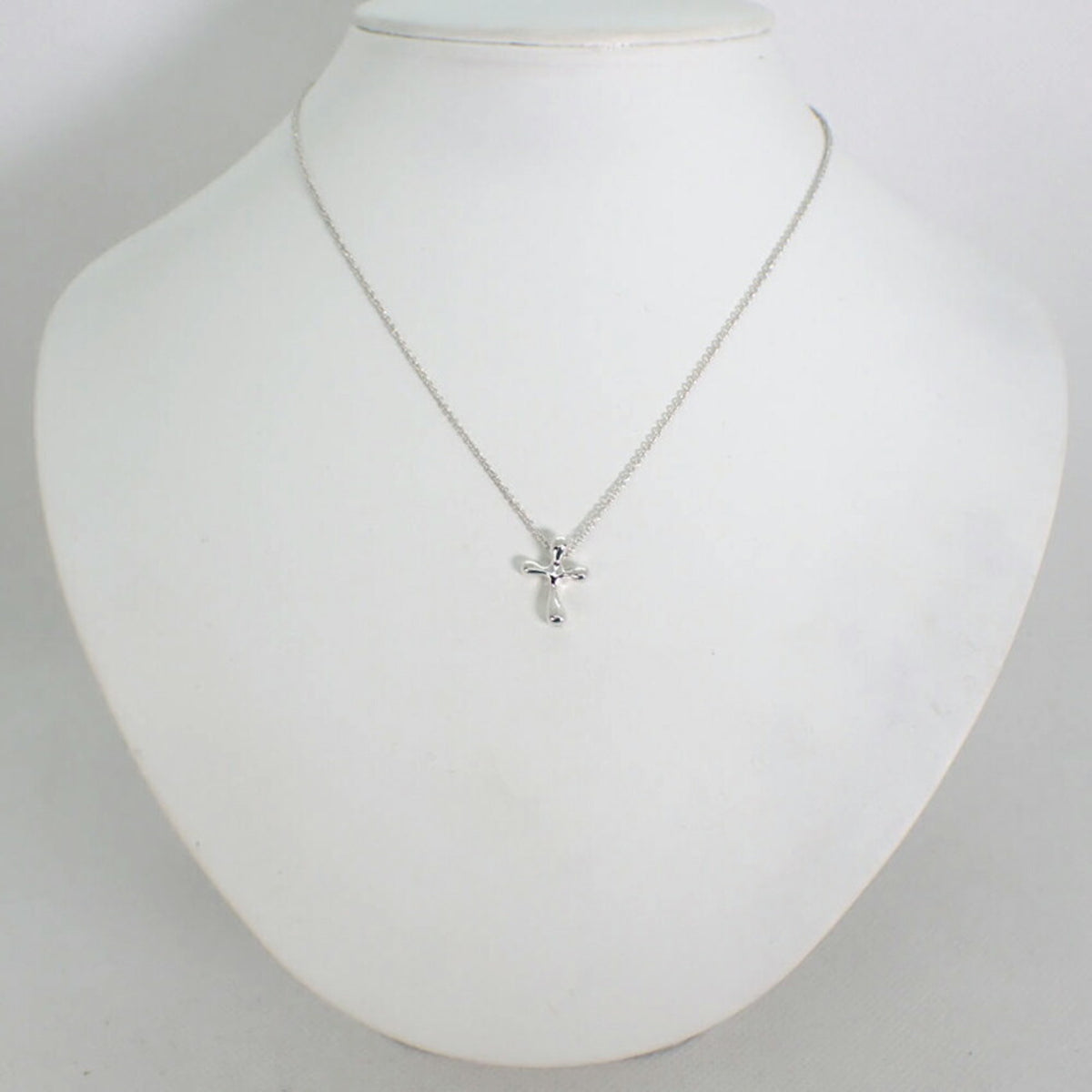 925 Teardrop Cross Pendant Necklace G90378