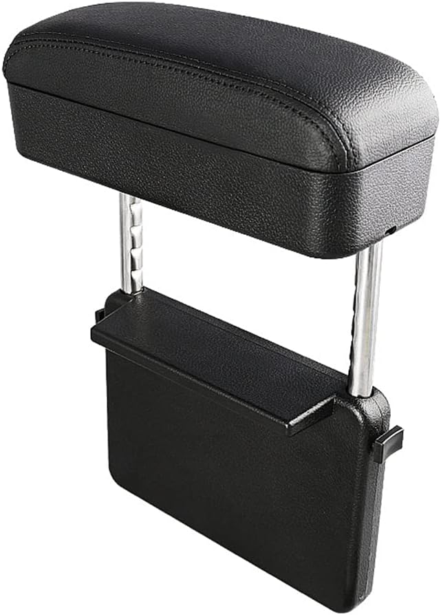 Car Console Armrest Box Height Adjustable Elbow Pad Universal Black Red Pack of 2 A22699