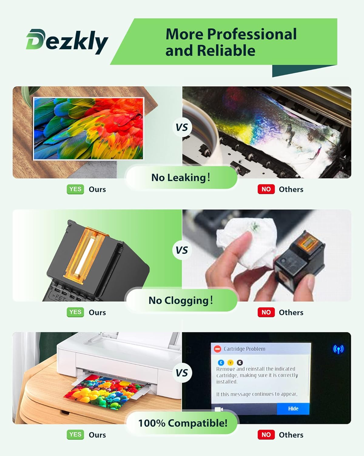 Ink Cartridges Compatible for HP 65XL, Black and Color, Pack of 2 Y828334