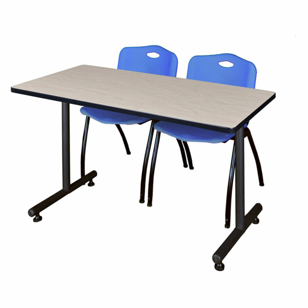 Maple Training Table & Black Stack Chairs Z314078