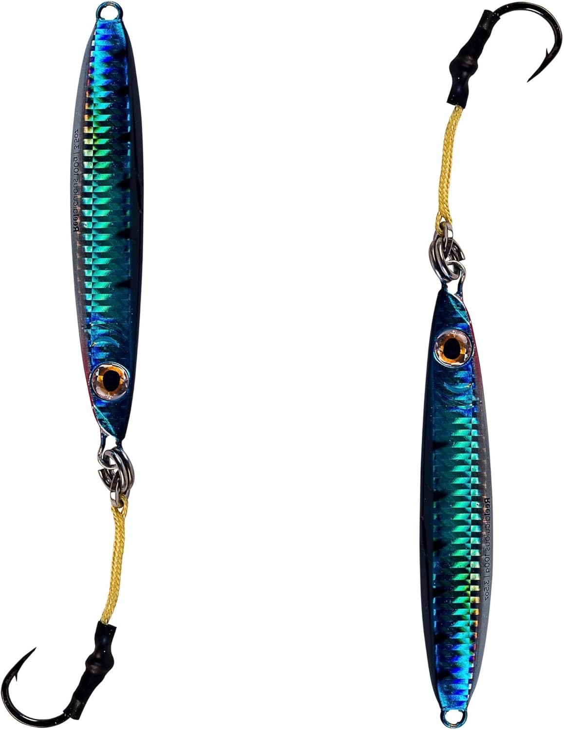 Flat Side Ocean Jigs Fast Vertical Iron Lures with Hooks and Rings B390892