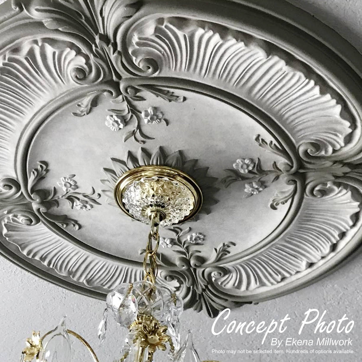 9x22OD x 1 3/8x22P Hand-Painted Brass Ceiling Medallion N73350