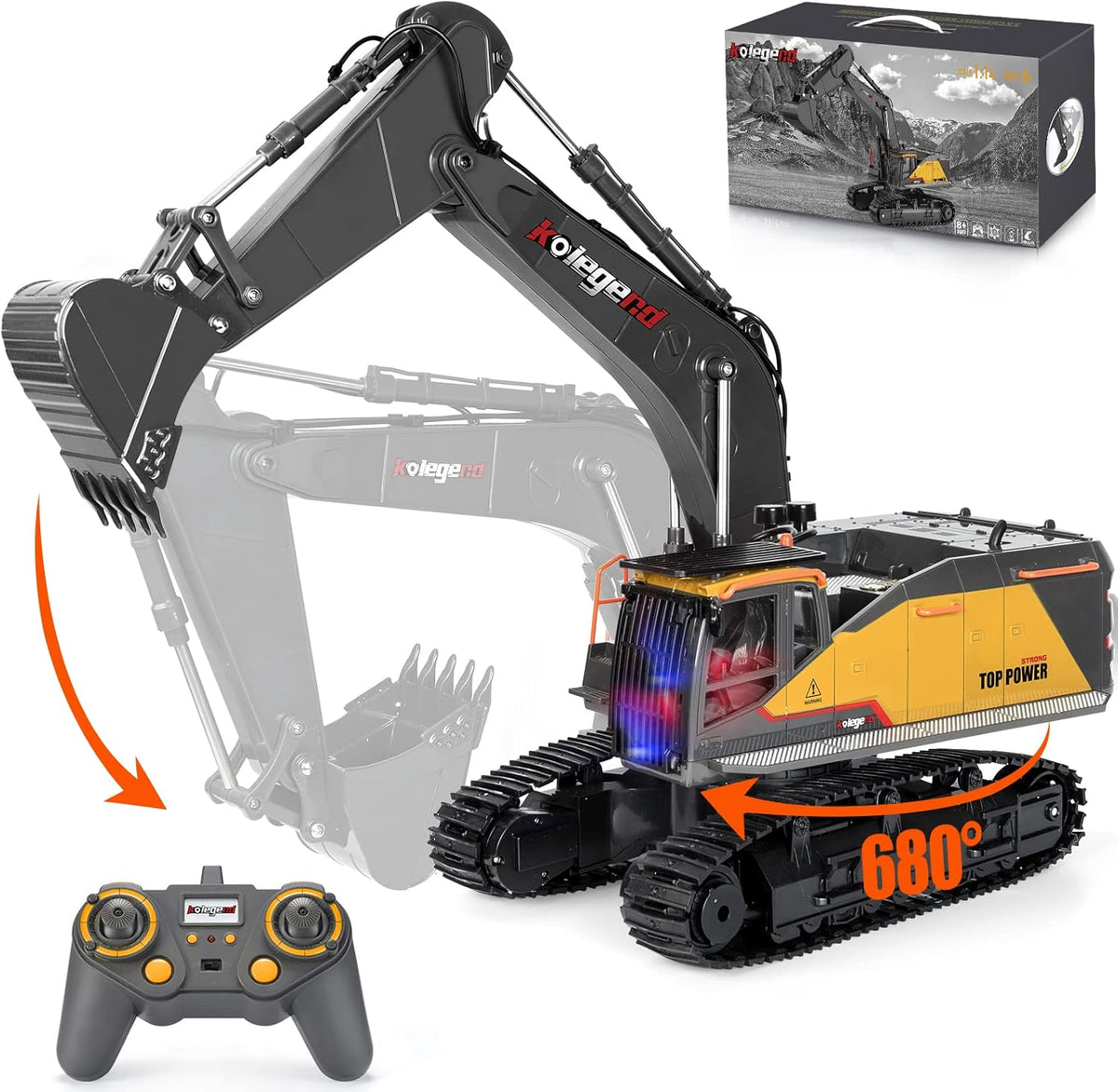 22 Channel RC Excavator Toy 1/14 Scale Rechargeable with Metal Shovel N52441