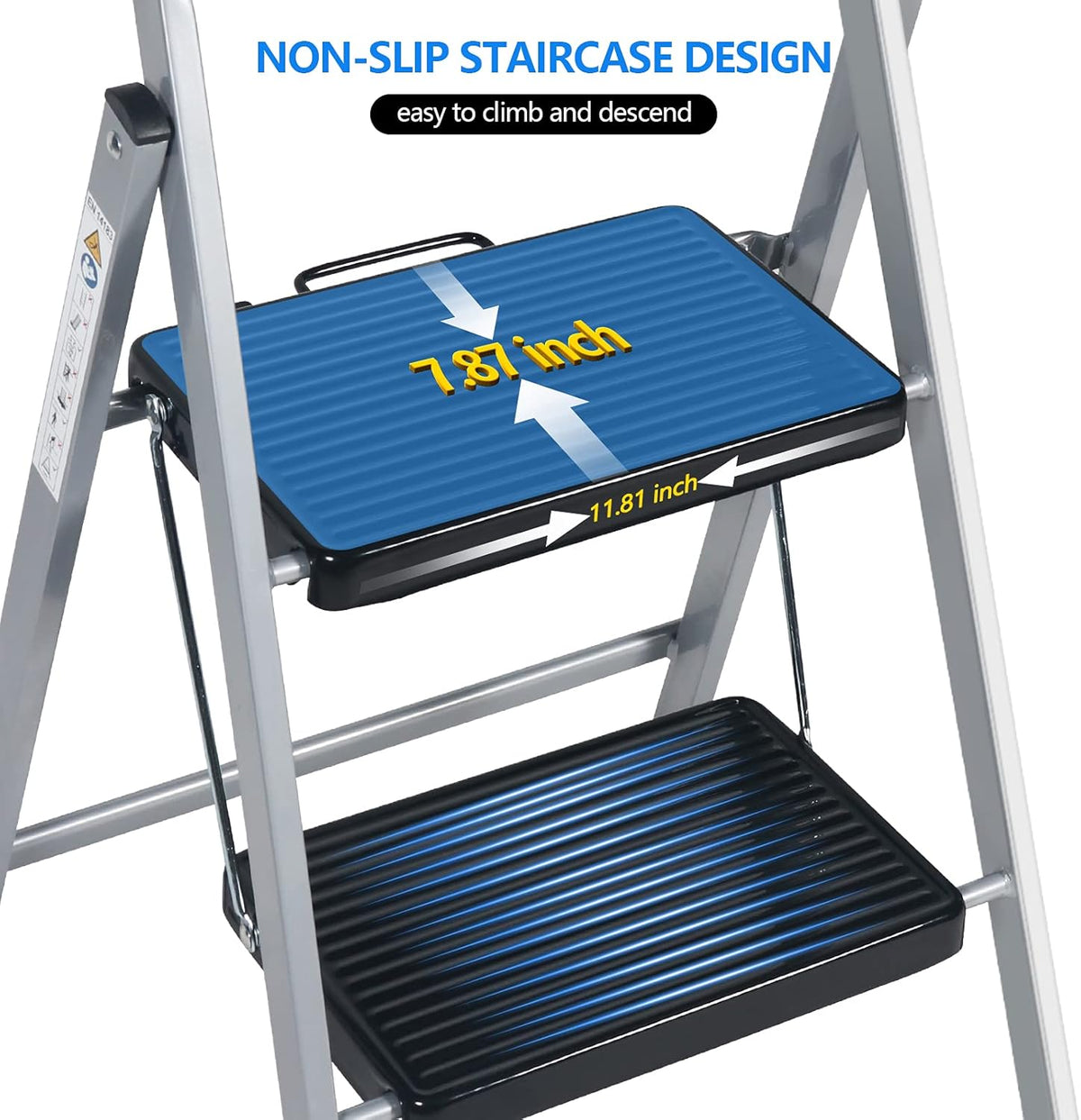 2 Step Folding Step Stool with Anti-Slip Feet O116273