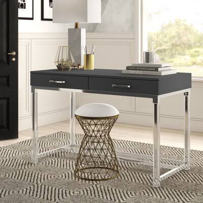 Dark Gray/Chrome Desk D762