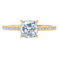 Cushion Cut Blue Natural Aquamarine 18k Yellow Gold Ring Size 3.75 X40778