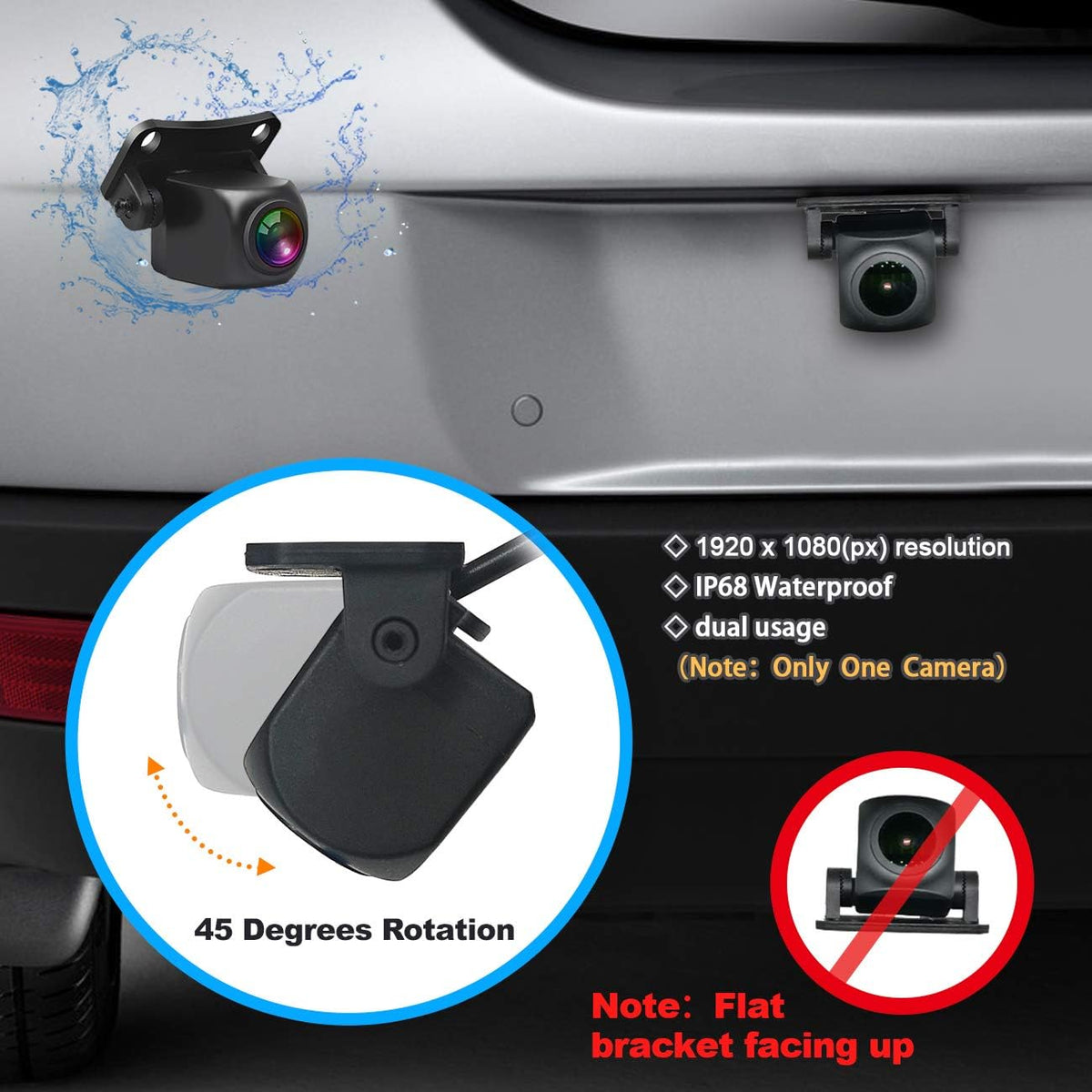 7 inch HD Backup Camera and Monitor Kit with 49ft Wired Rear Camera O45574