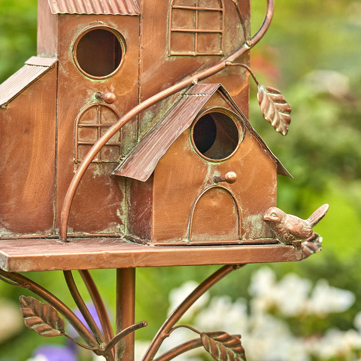 Large Copper Colored Multi-Birdhouse Stakes N91248