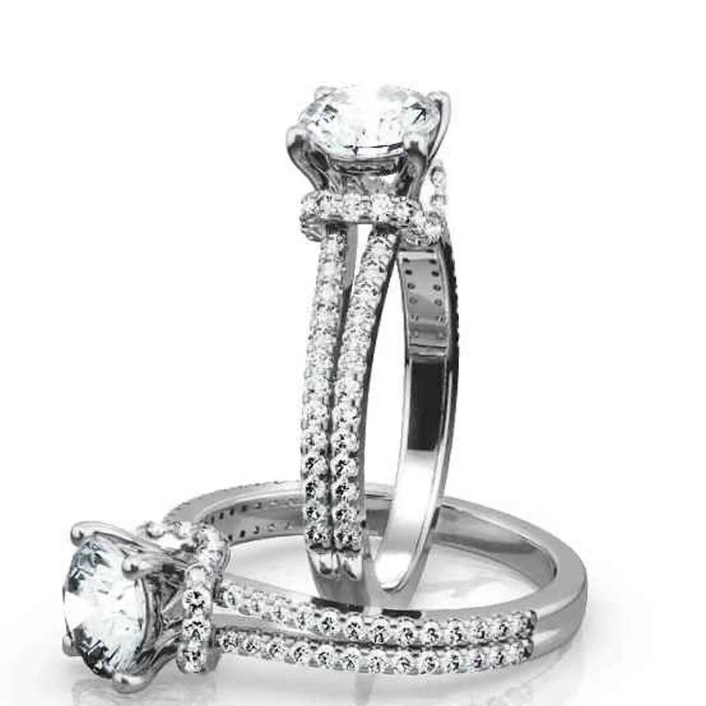 18K White Gold Plated Moissanite Engagement Ring L107380